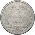 Монета 5 франков 1837 B Руан Франция
