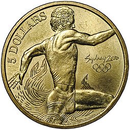 фото для Монета 5 долларов 2000 Триатлон Олимпиада Сидней Австралия Аверс
