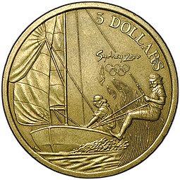фото для Монета 5 долларов 2000 Парусный спорт Олимпиада Сидней Австралия Аверс