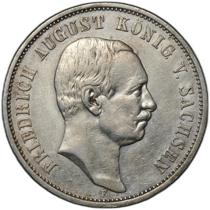 Монета 3 марки 1910 Е Саксония Германия