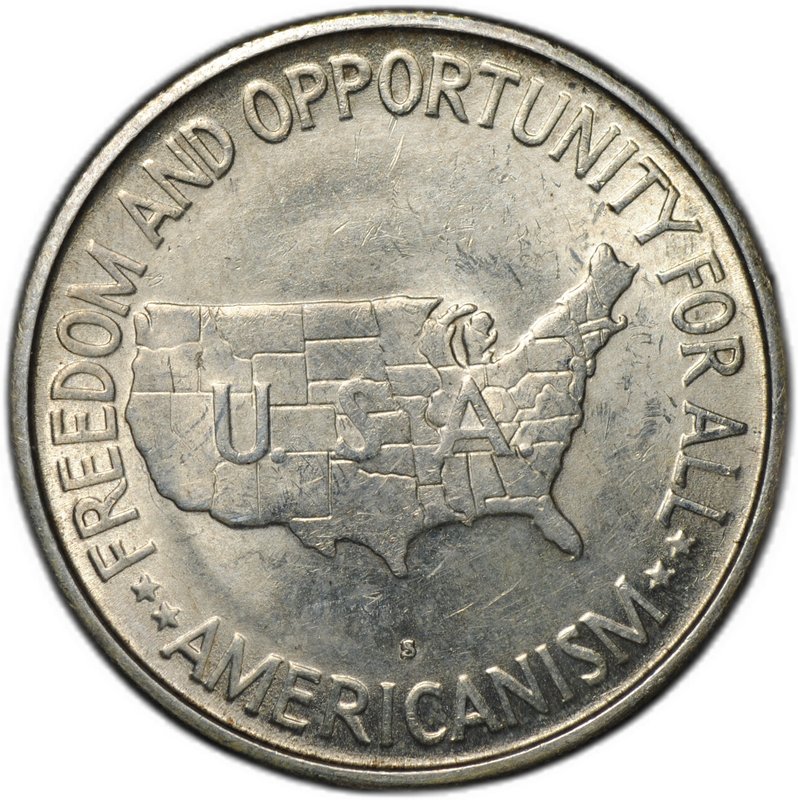 Монета 50 центов (1/2 доллара) 1954 S Джорж Карвер и Букер Вашингтон США