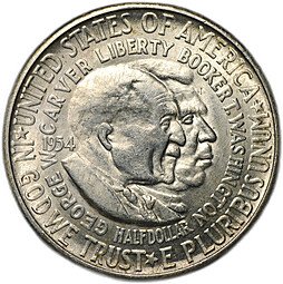 фото для Монета 50 центов (1/2 доллара) 1954 S Джорж Карвер и Букер Вашингтон США Аверс
