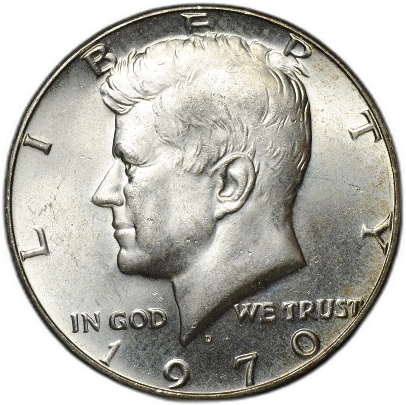 Монета 50 центов (1/2 доллара) 1970 D Денвер США