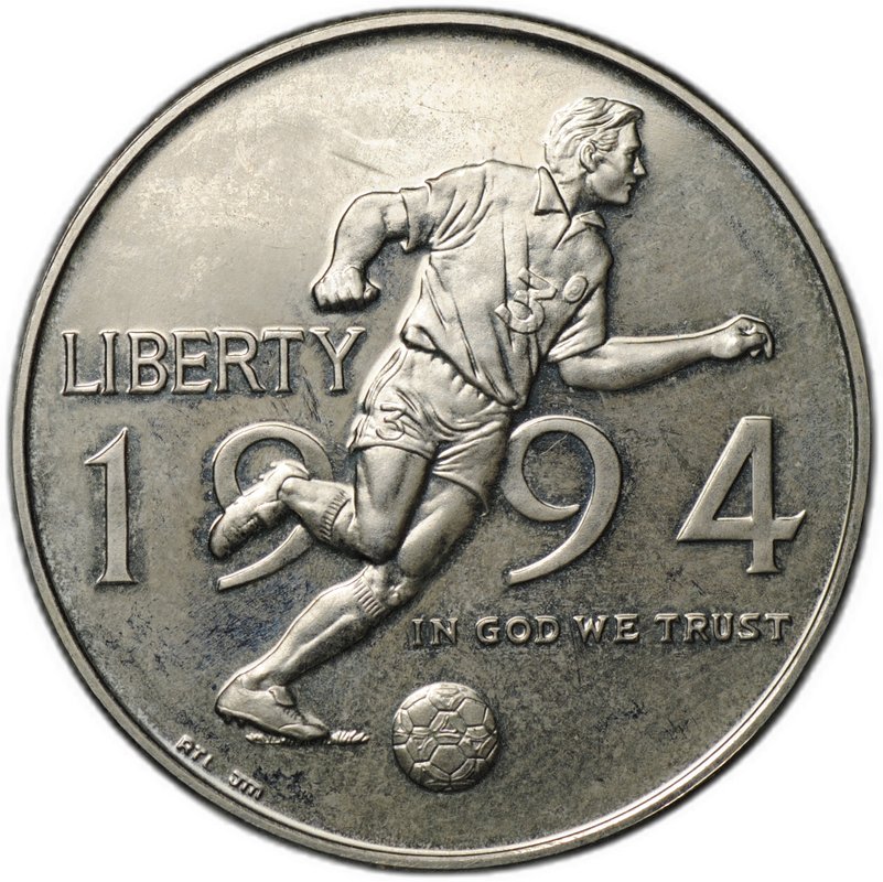 Монета 50 центов (1/2 доллара) 1994 P Чемпионат мира по футболу США