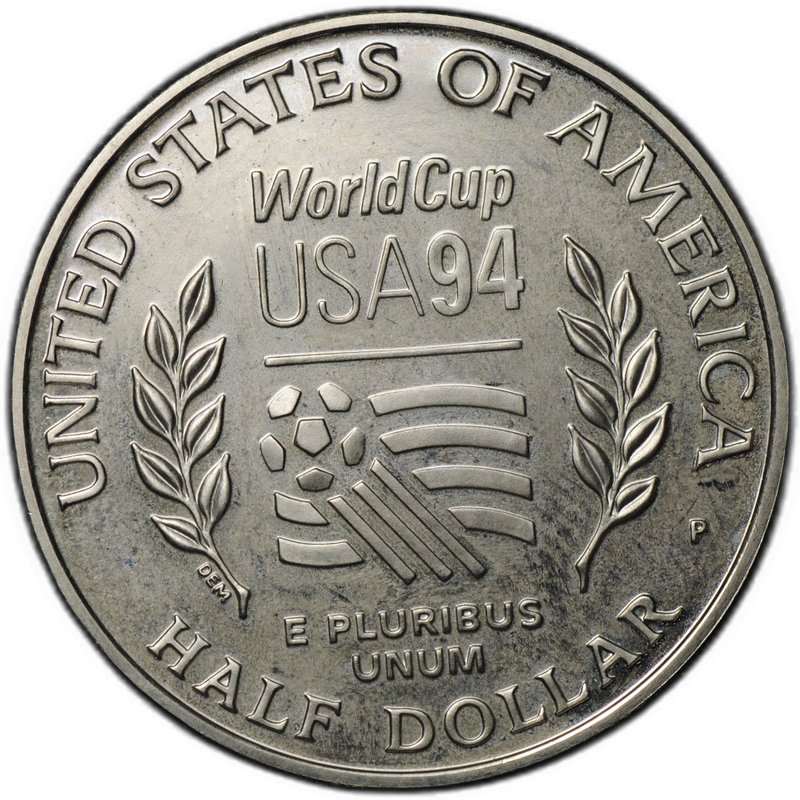 Монета 50 центов (1/2 доллара) 1994 P Чемпионат мира по футболу США