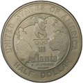 Монета 50 центов (1/2 доллара) 1995 Олимпиада Атланта 1996 Баскетбол S США