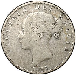 фото для Монета 1/2 кроны 1886 Великобритания Аверс