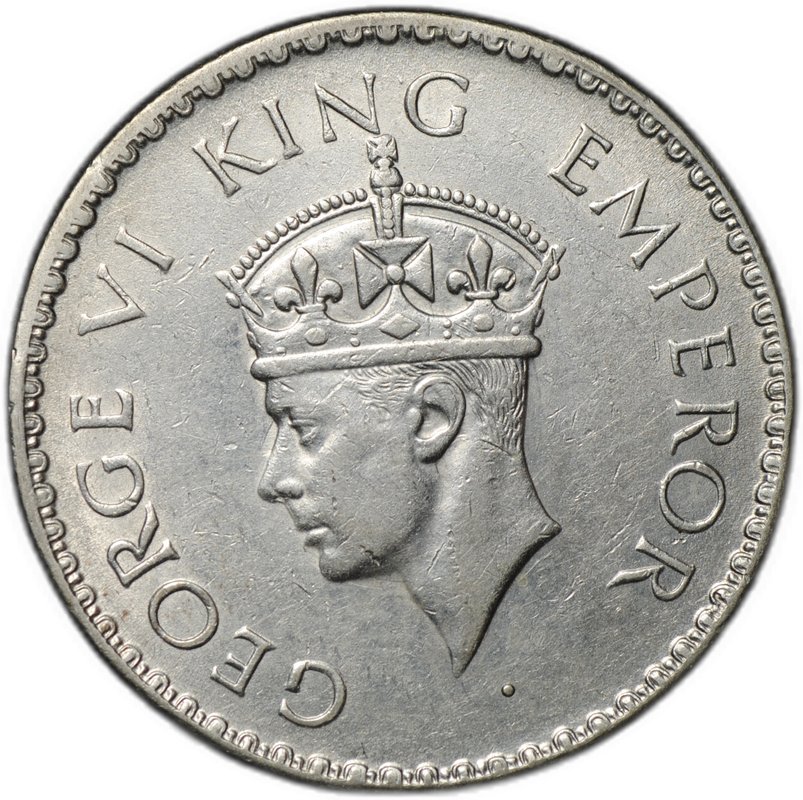 Монета 1 рупия 1940 Индия Британская