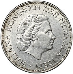 фото для Монета 2 1/2 гульдена 1962 Нидерланды Аверс