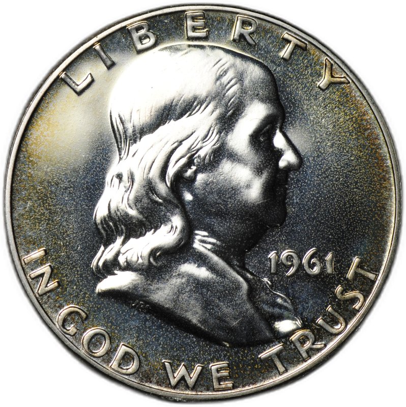 Монета 50 центов (1/2 доллара) 1961 Франклин США