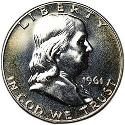 фото для Монета 50 центов (1/2 доллара) 1961 Франклин США Аверс