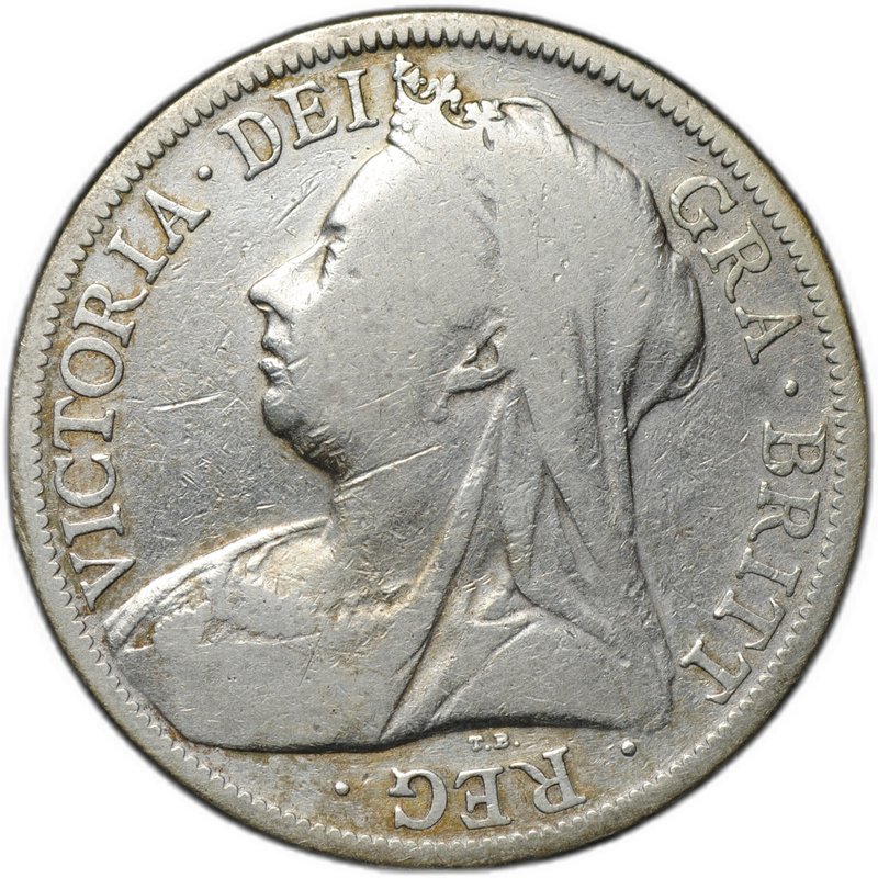 Монета 1/2 кроны 1899 Великобритания