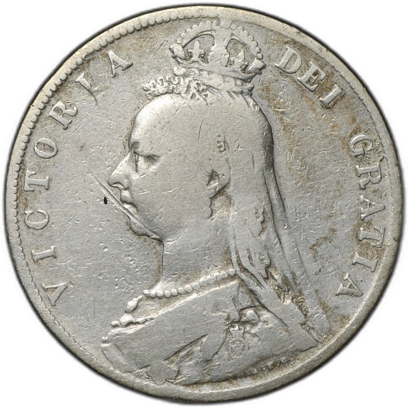 Монета 1/2 кроны 1890 Великобритания