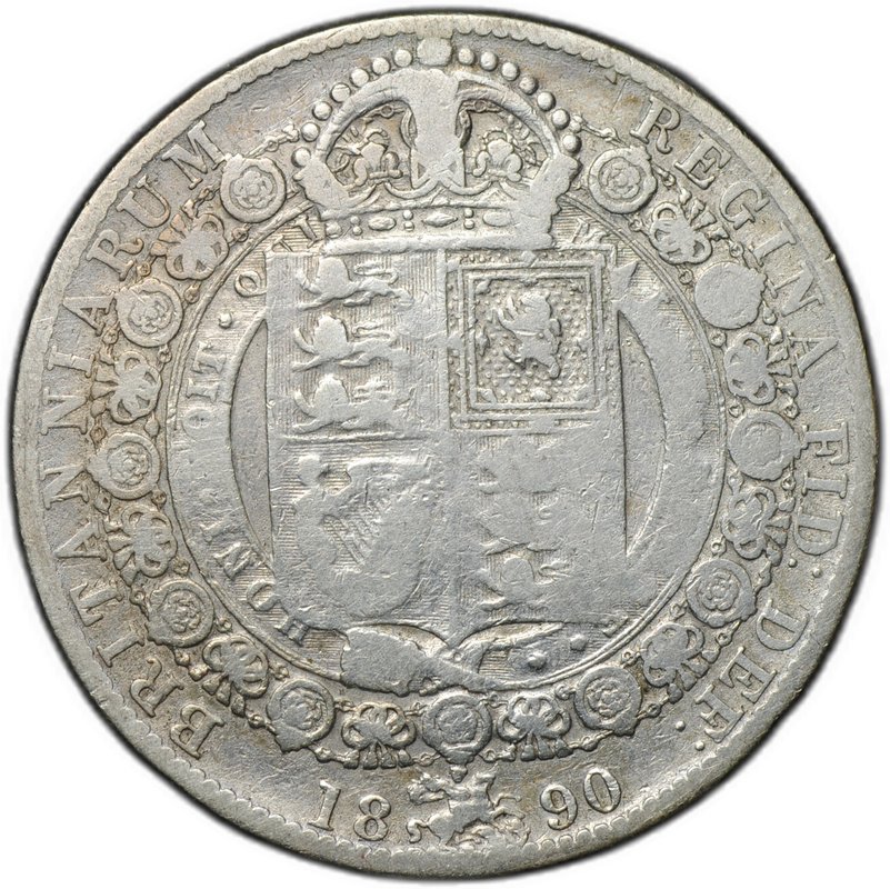 Монета 1/2 кроны 1890 Великобритания