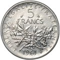 Монета 5 франков 1961 Франция
