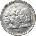 Монета 100 франков 1950 BELGIQUE Бельгия