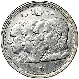 фото для Монета 100 франков 1950 BELGIQUE Бельгия Аверс