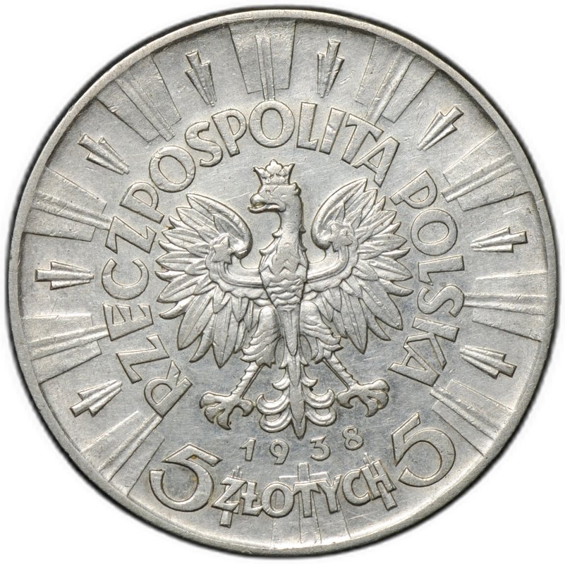 Монета 5 злотых 1938 Польша