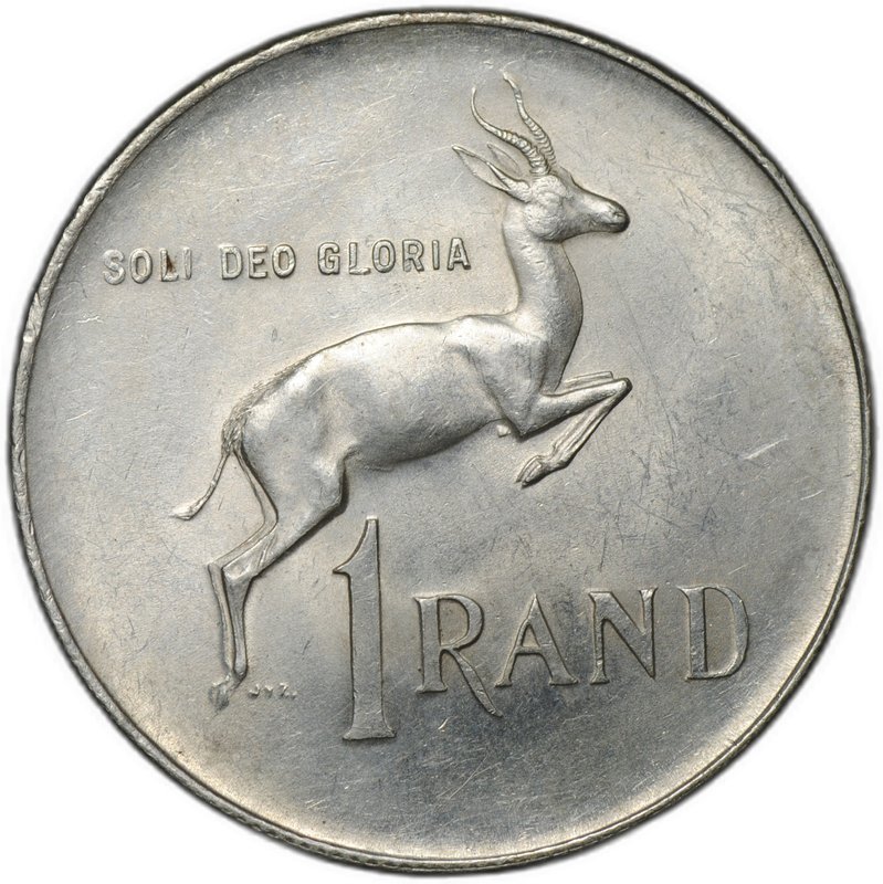 Монета 1 ранд 1966 SUID ЮАР