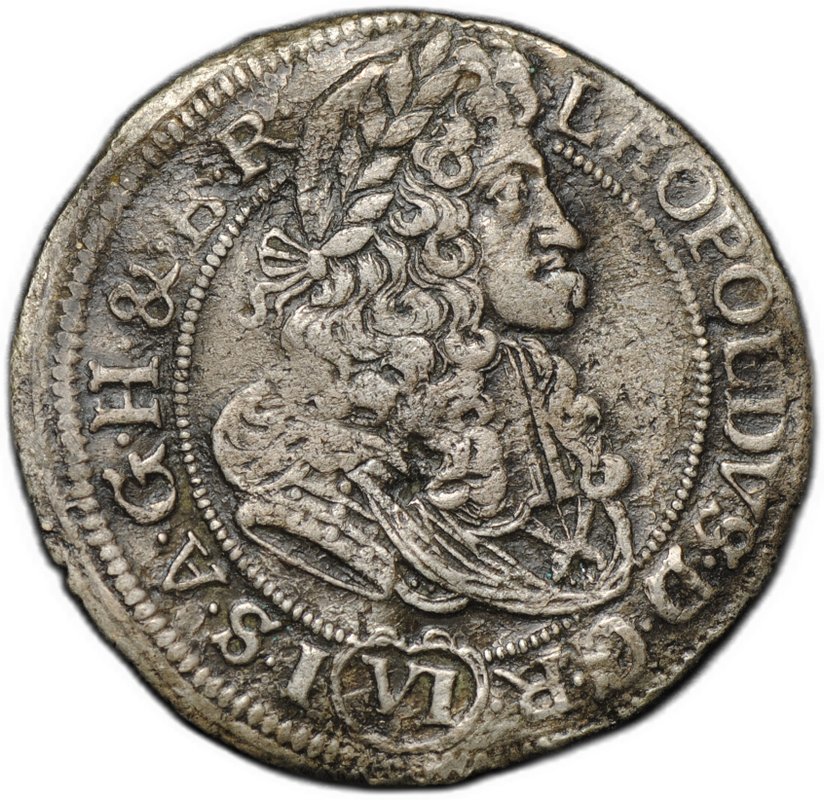 Монета 6 крейцеров 1686 SHS Богемия