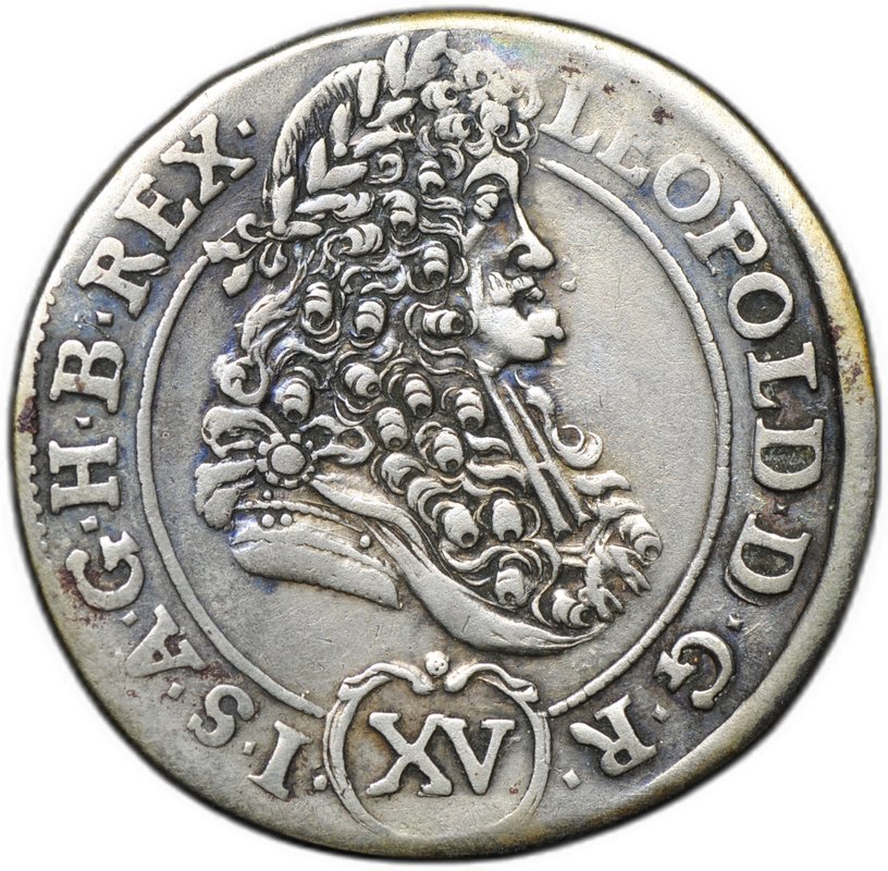 Монета 15 крейцеров 1662 Венгрия