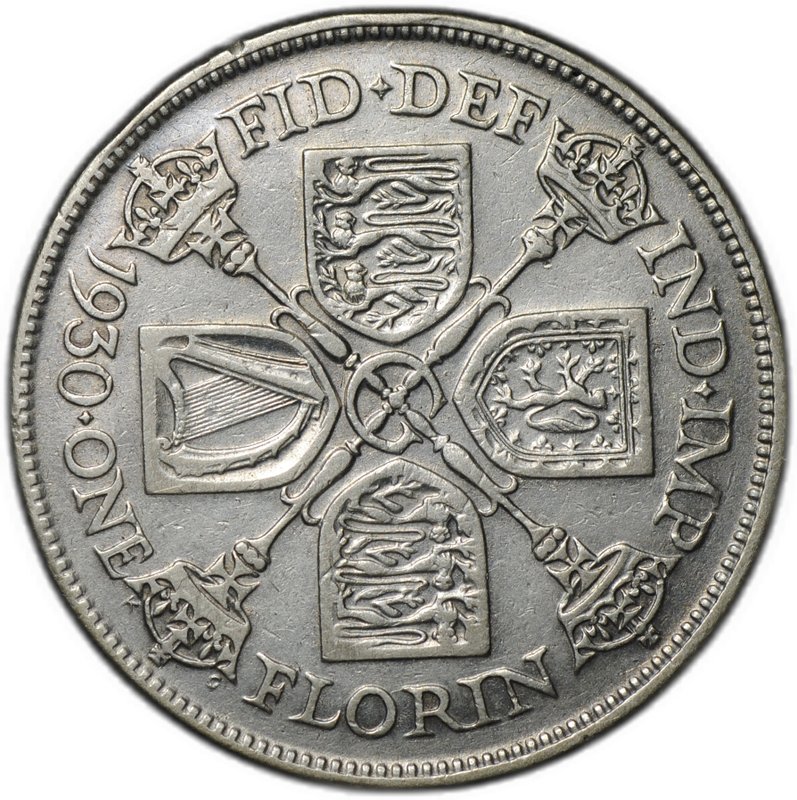 Монета 2 шиллинга (флорин) 1930 Великобритания