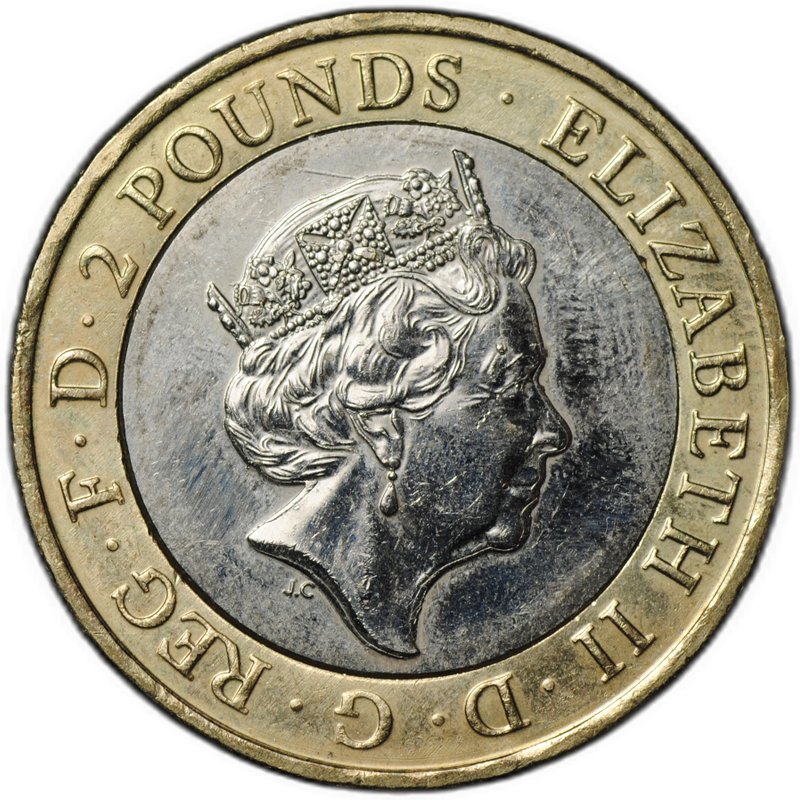 Монета 2 фунта 2015 Первая мировая война Королевский флот, Старый портрет Великобритания