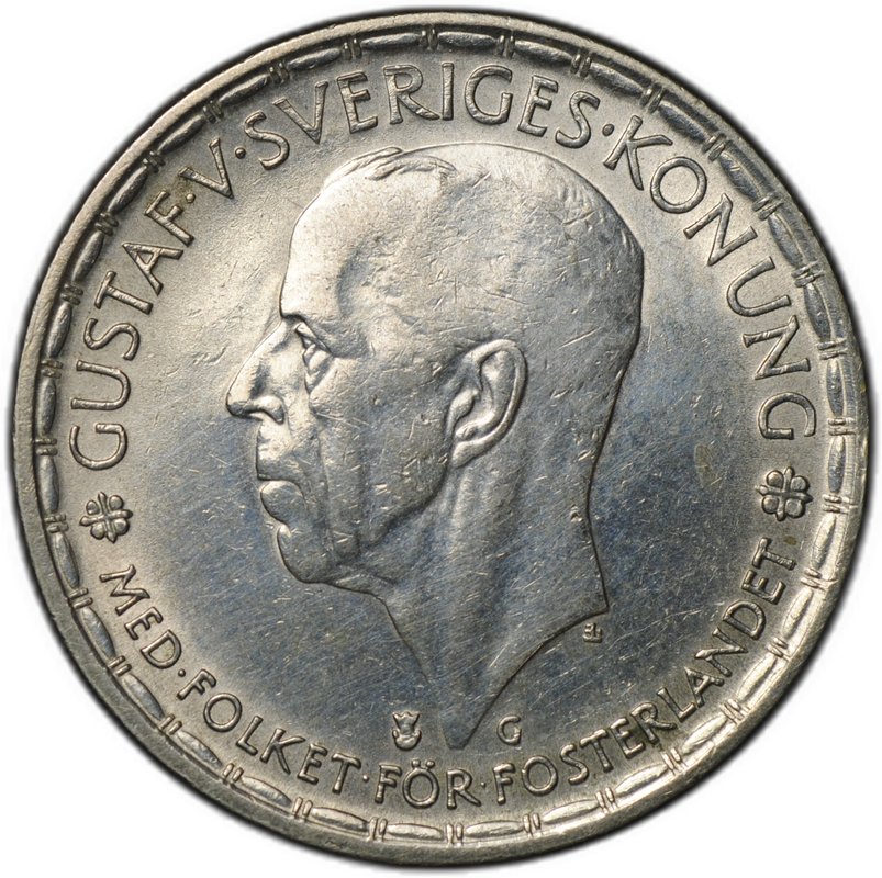 Монета 2 кроны 1945 G Швеция