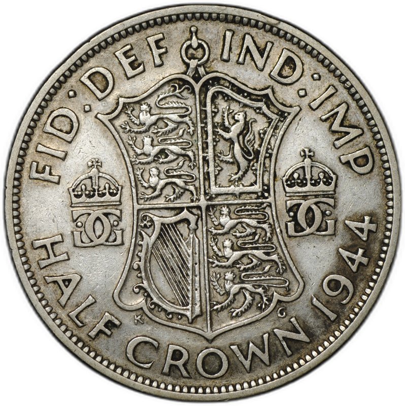 Монета 1/2 кроны 1944 Великобритания