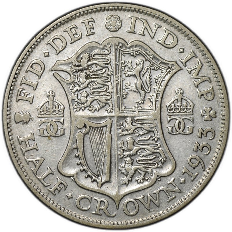 Монета 1/2 кроны 1933 Великобритания