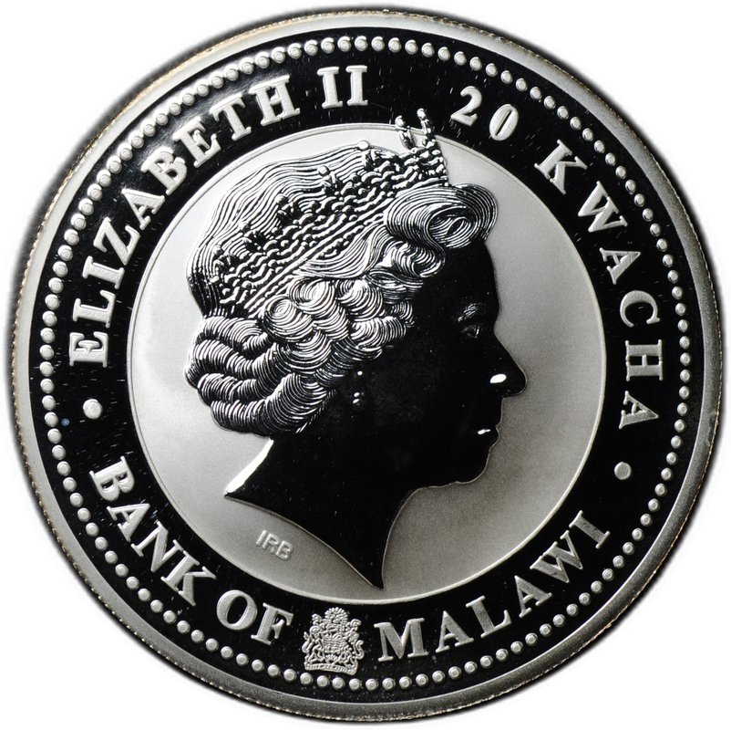 Монета 20 квач 2009 Год Быка Китайский гороскоп Малави