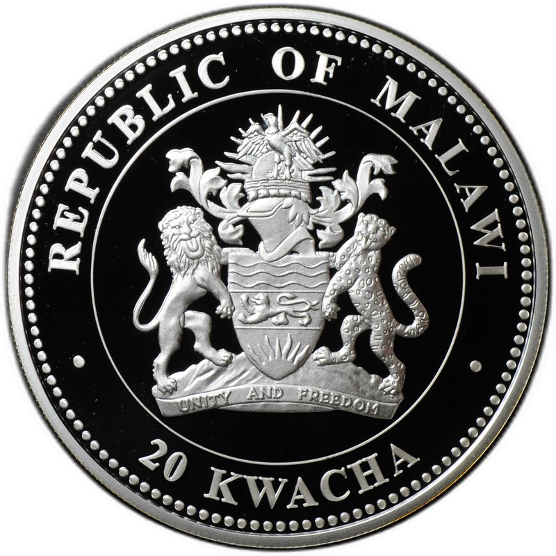 Монета 20 квача 2011 Год кролика Китайский гороскоп (влево сидит) Малави
