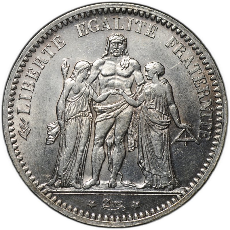 Монета 5 франков 1873 A Франция