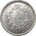 Монета 5 франков 1873 A Франция