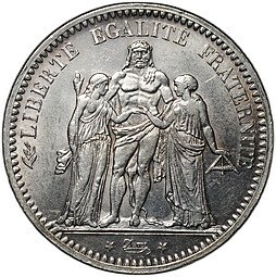 фото для Монета 5 франков 1873 A Франция Аверс