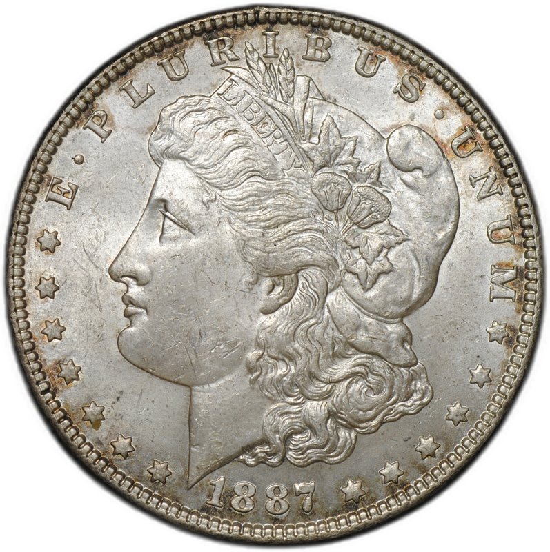 Монета 1 доллар 1887 Филадельфия США слаб CPRC MS 63