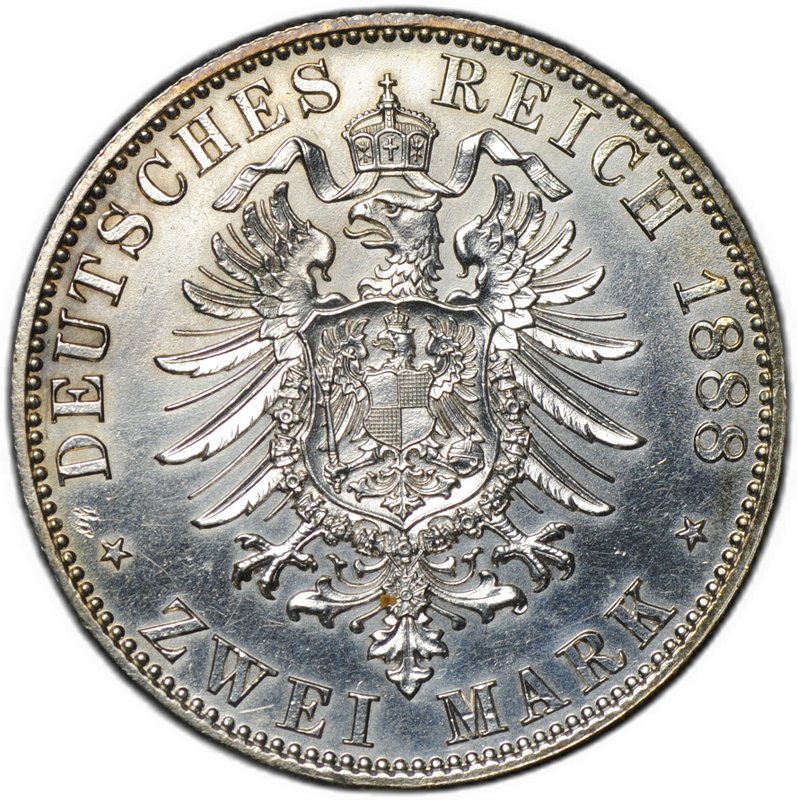 Монета 2 марки 1888 A Фридрих III Пруссия Германия