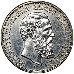 фото для Монета 2 марки 1888 A Фридрих III Пруссия Германия Аверс
