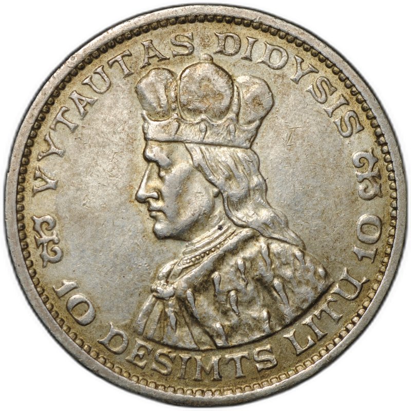 Монета 10 лит 1936 Литва
