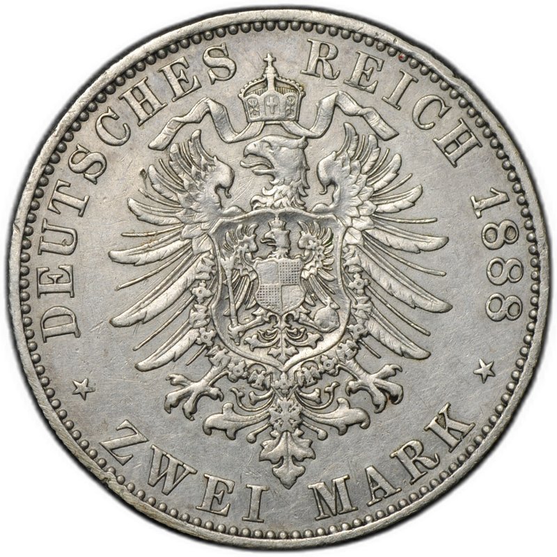 Монета 2 марки 1888 A Фридрих III Пруссия Германия
