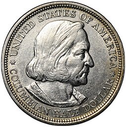 фото для Монета 50 центов 1893 (1/2 доллара) Всемирная Колумбова выставка Колумб США Аверс