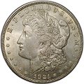 Монета 1 доллар 1921 Моргана Филадельфия США