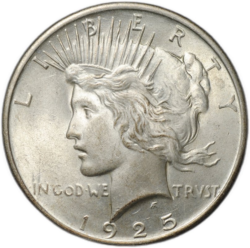 Монета 1 доллар 1925 Мирный США