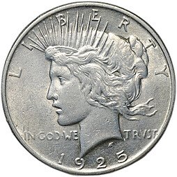 фото для Монета 1 доллар 1925 Мирный США Аверс