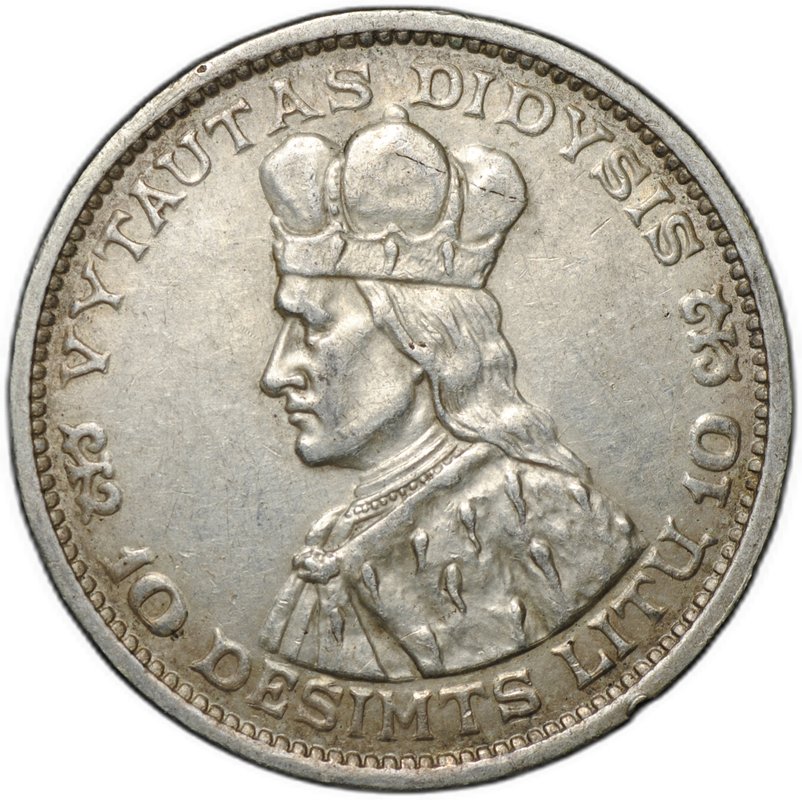 Монета 10 лит 1936 Литва