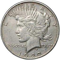 фото для Монета 1 доллар 1922 D Мирный США Аверс