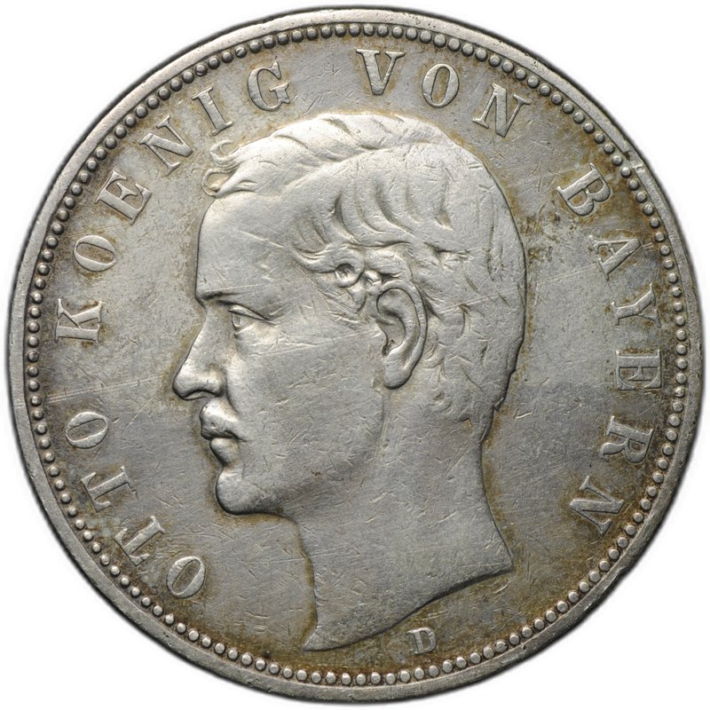 Монета 5 марок 1903 D Бавария Германия