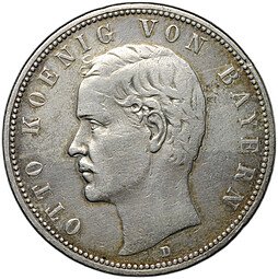 фото для Монета 5 марок 1903 D Бавария Германия Аверс