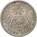 Монета 5 марок 1907 F Вюртемберг Германия