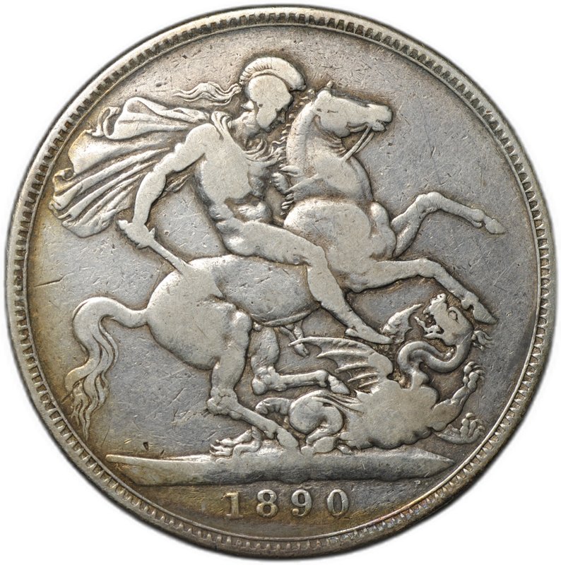 Монета 1 крона 1890 Великобритания
